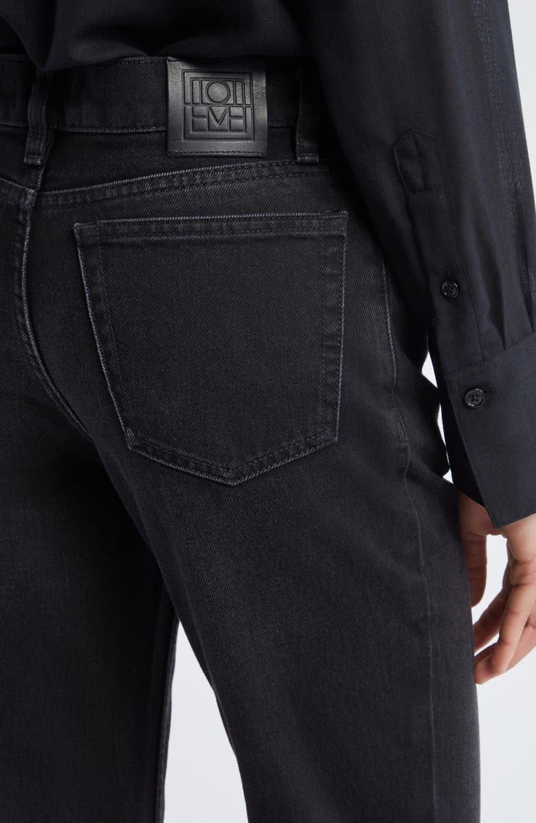TOTEME Low Rise Tapered Leg Jeans, Alternate, color, Faded Black