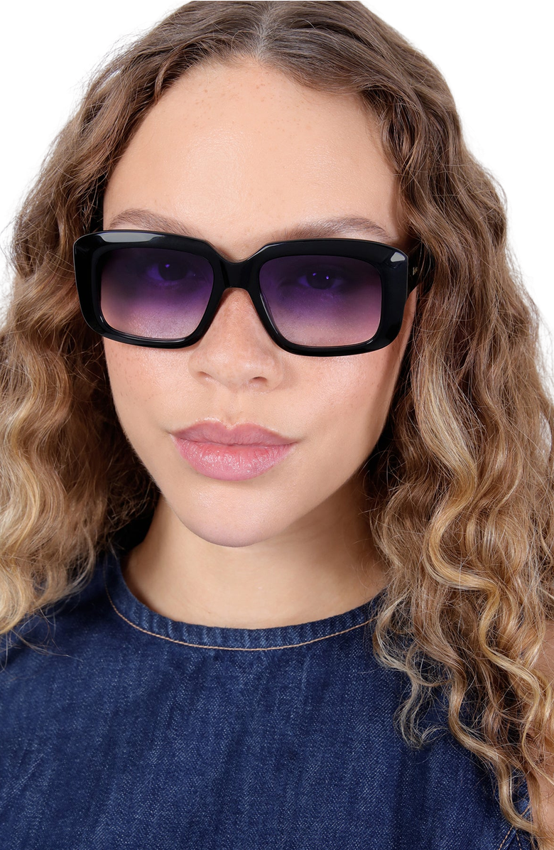 Illesteva Geno Sunglasses, Alternate, color, Black / Purple