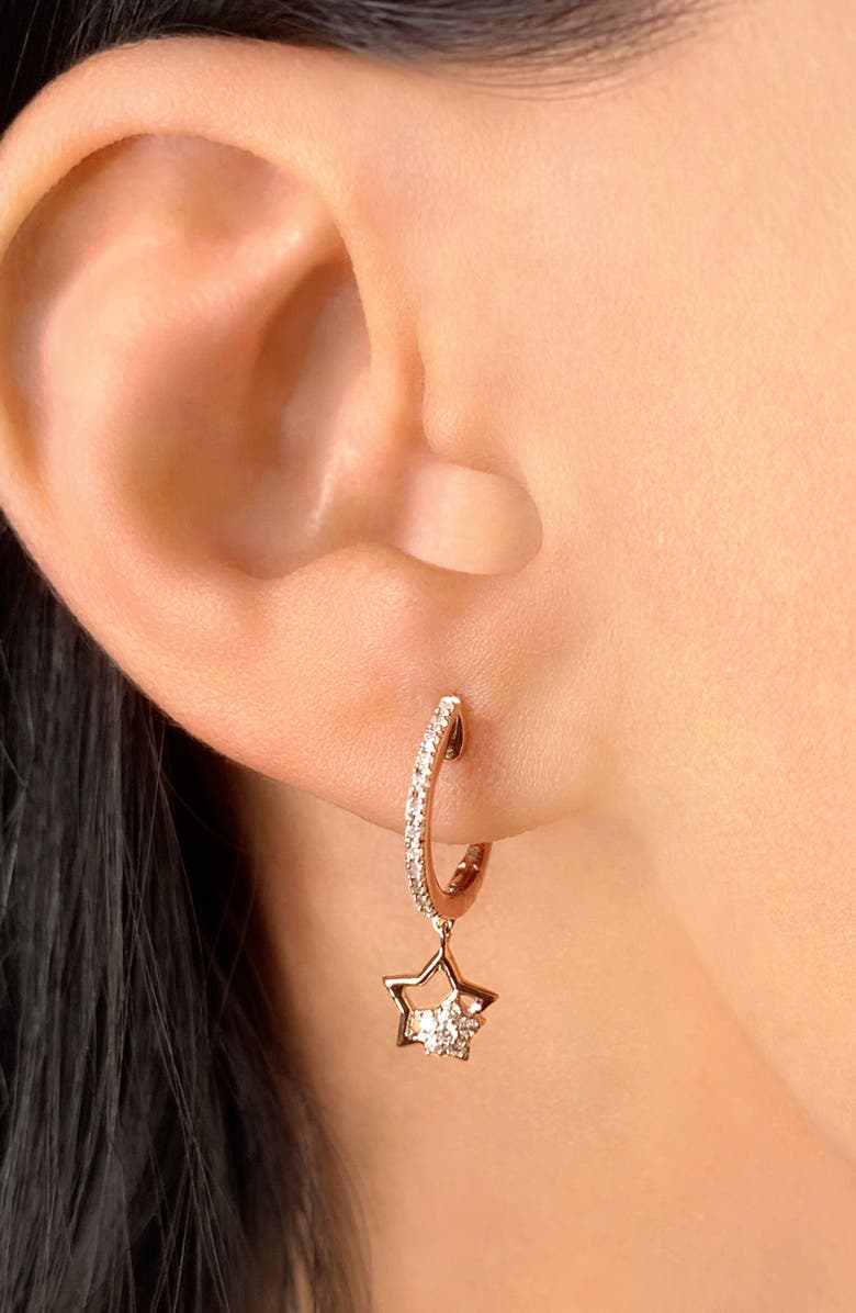 LuvMyJewelry Starkissed Duo Diamond Hoop Earrings, Alternate, color, 