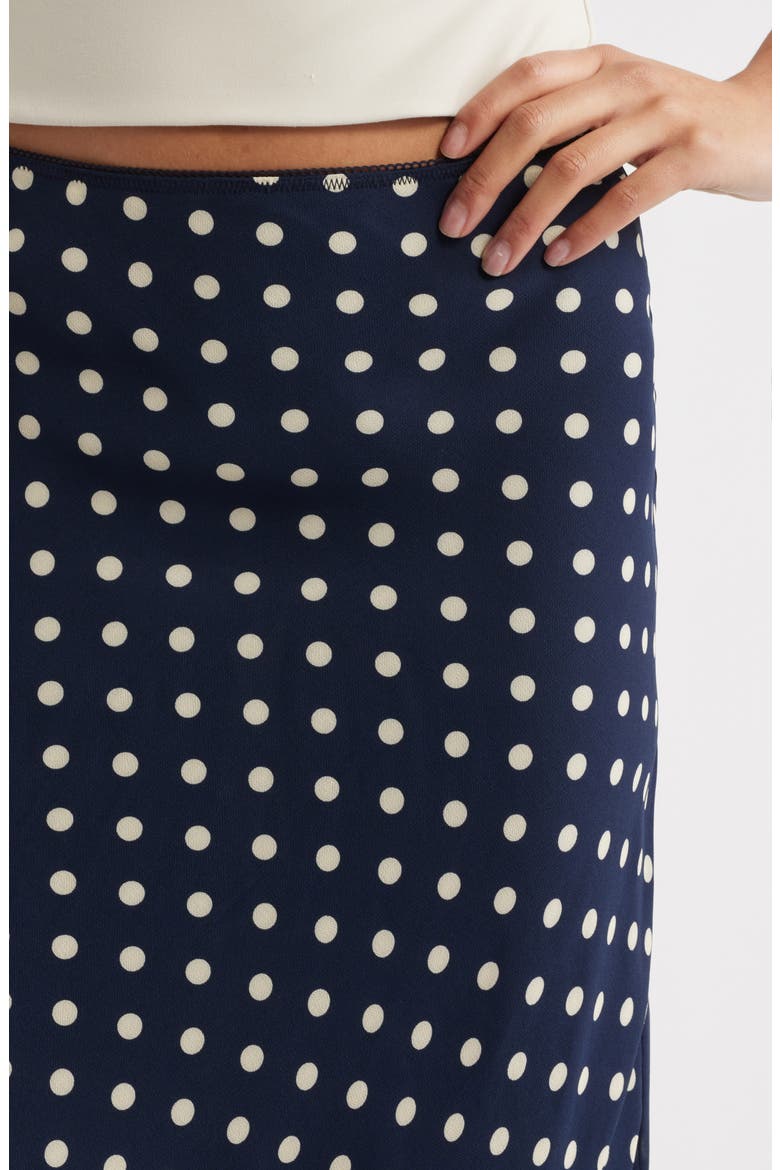 Layla Flare Polka Dot Midi Skirt, Alternate, color, ORION DOT