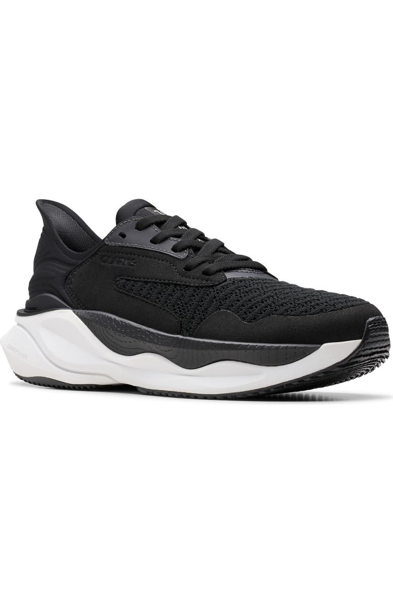 Clarks<sup>®</sup> Pace Lace-Up Sneaker, Main, color, Black/ White