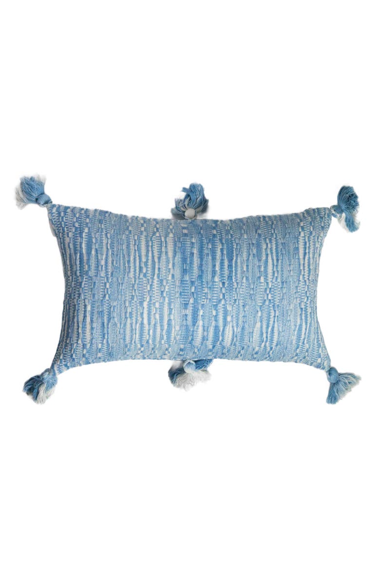 Archive New York Antigua Naturally Dyed Solid Handwoven Cotton Throw Pillow, Alternate, color, Faded Indigo Solid