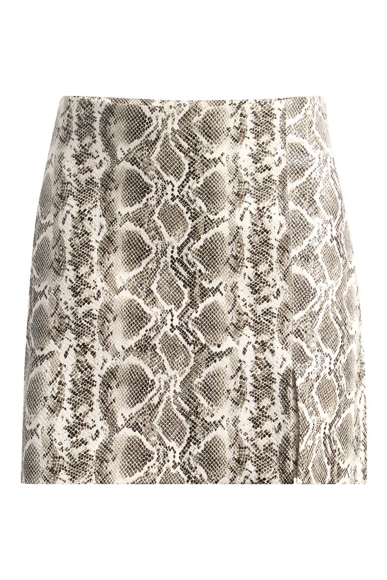 Snake Print Faux Leather Miniskirt, Alternate, color, SNAKE PRINT