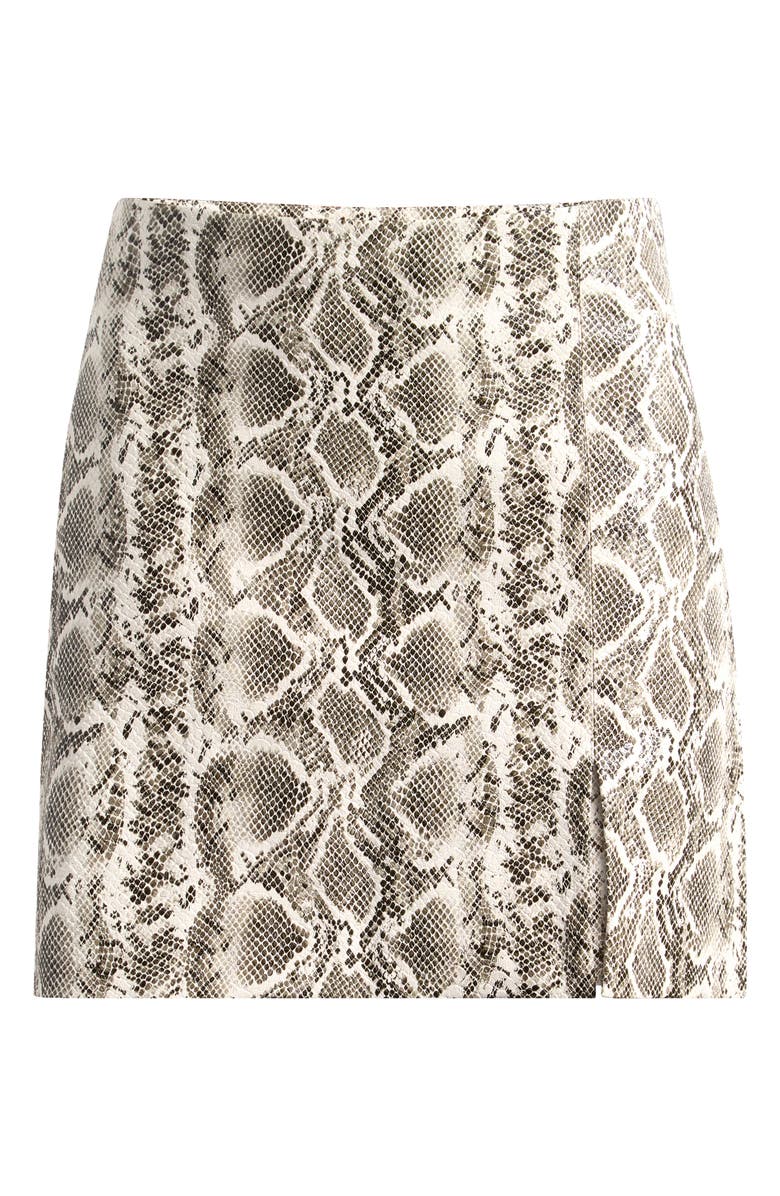 Good American Snake Print Faux Leather Miniskirt, Alternate, color, 