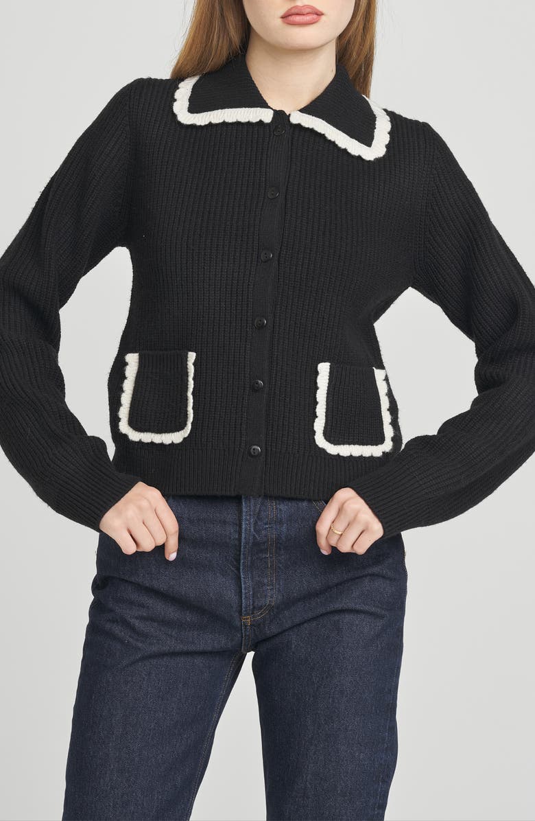 WAYF Millie Cardigan, Alternate, color, Black