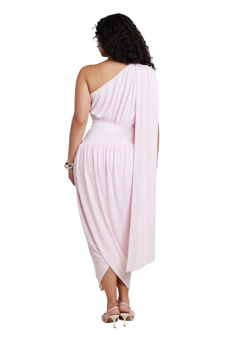 One Shoulder Draped Maxi Dress, Alternate, color, PINK LADY