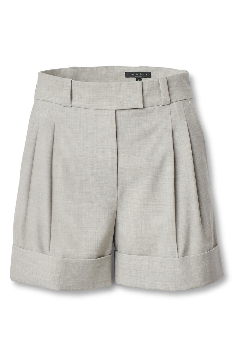 rag & bone Neila Stretch Wool Shorts, Alternate, color, Light Taupe