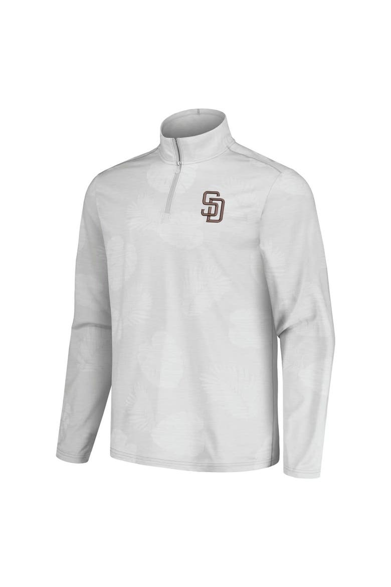 Men's Tommy Bahama Gray San Diego Padres Delray Frond IslandZone Half-Zip Jacket, Alternate, color, Gray