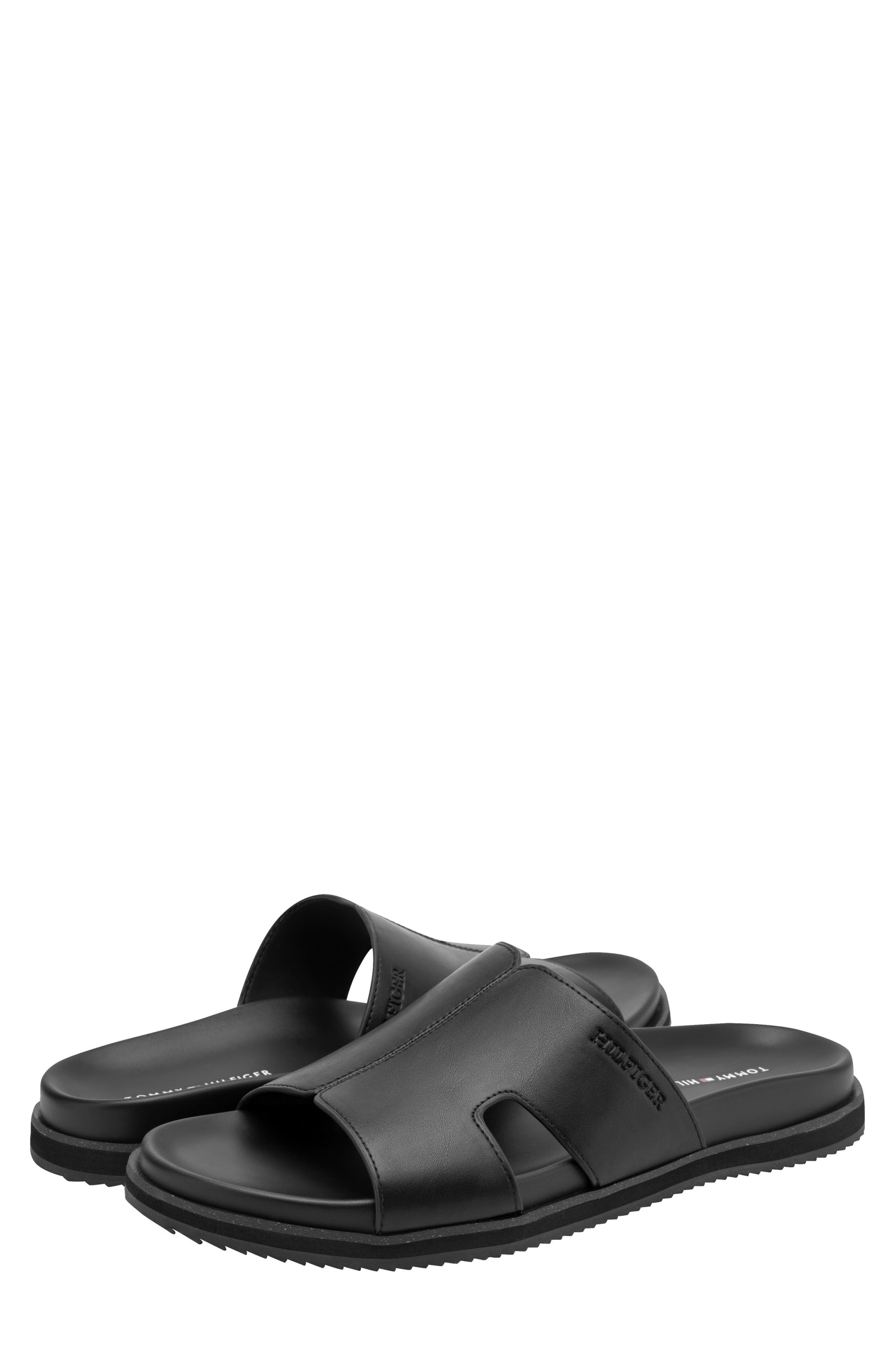 Tommy Hilfiger Welch Slide Sandal, Alternate, color, Black