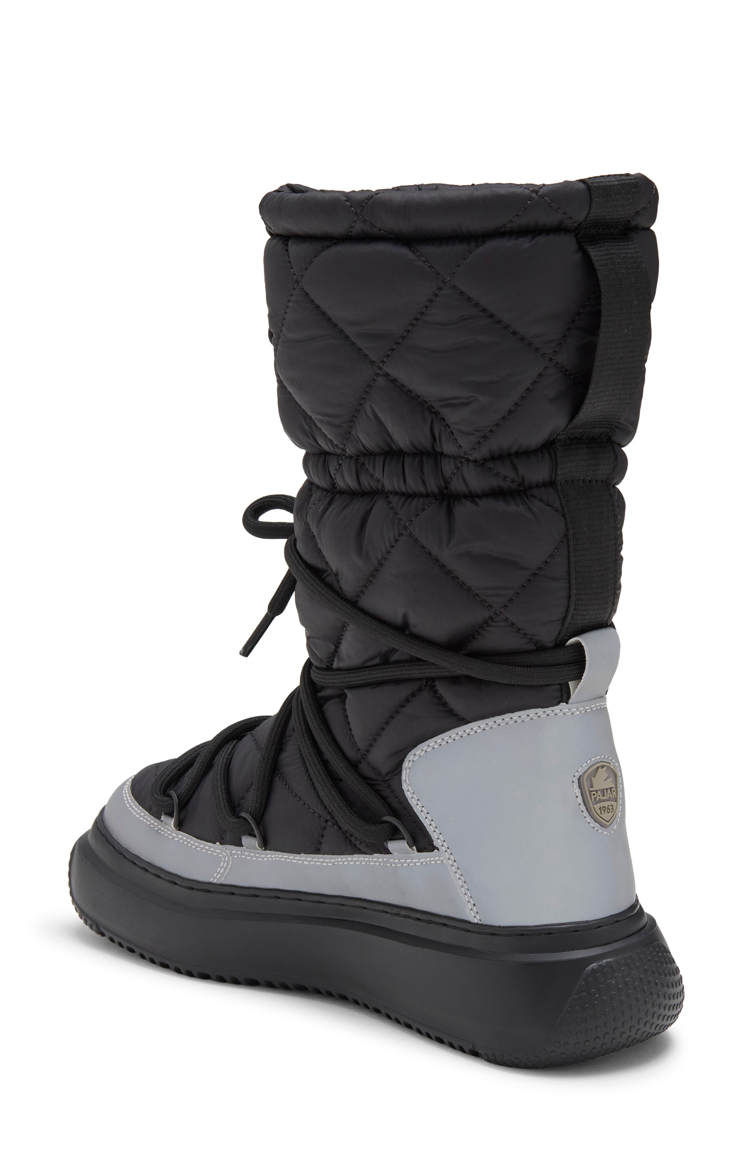 Gravita Mid Leather Boot, Alternate, color, BLACK/ SILVER