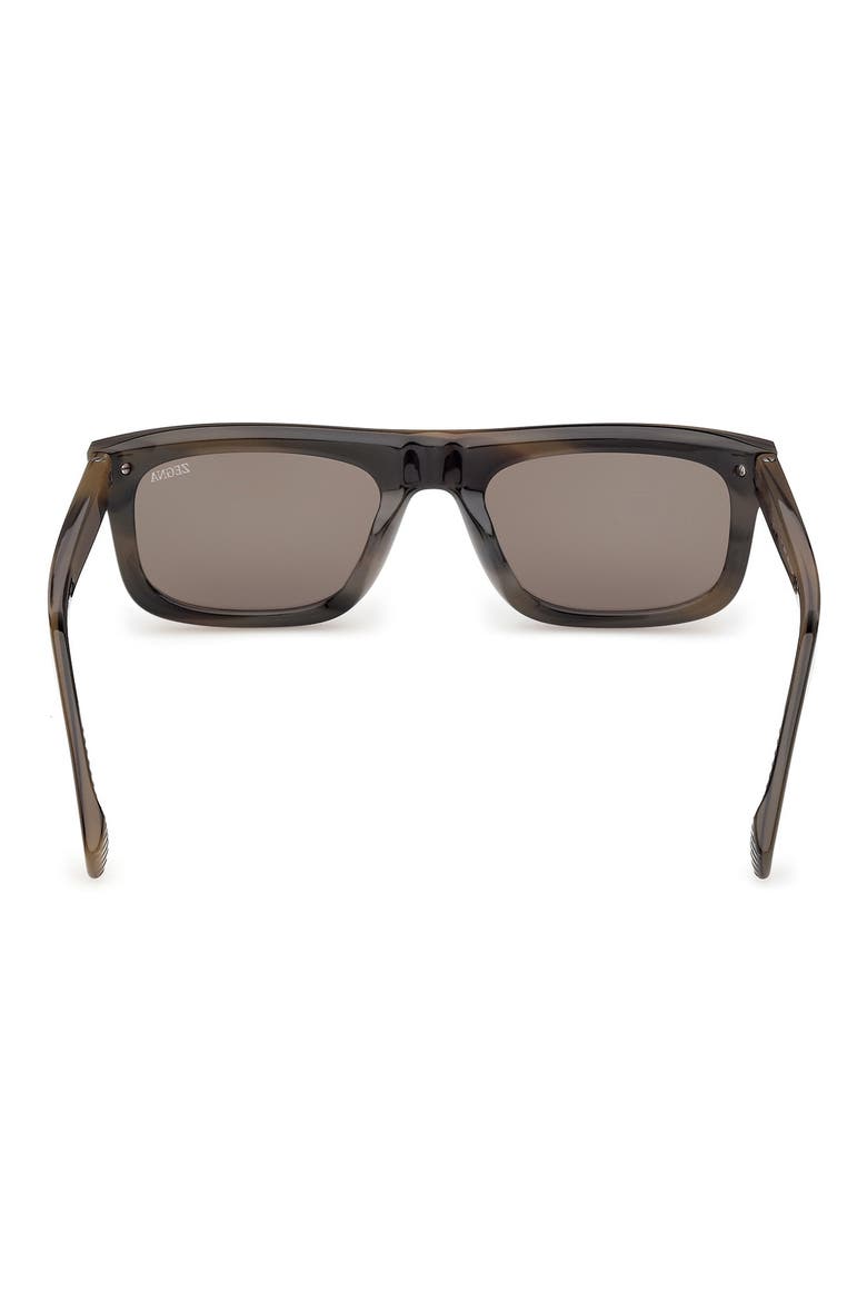 55mm Rectangular Sunglasses, Alternate, color, KHAKI GREEN HAVANA/ RUTHENIUM