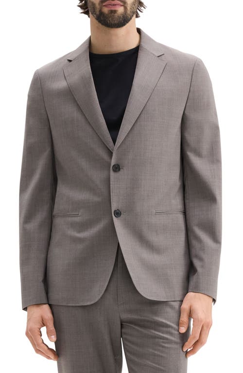 Theory Clinton Travel Motion Wool Blend Blazer In Walnut Melange