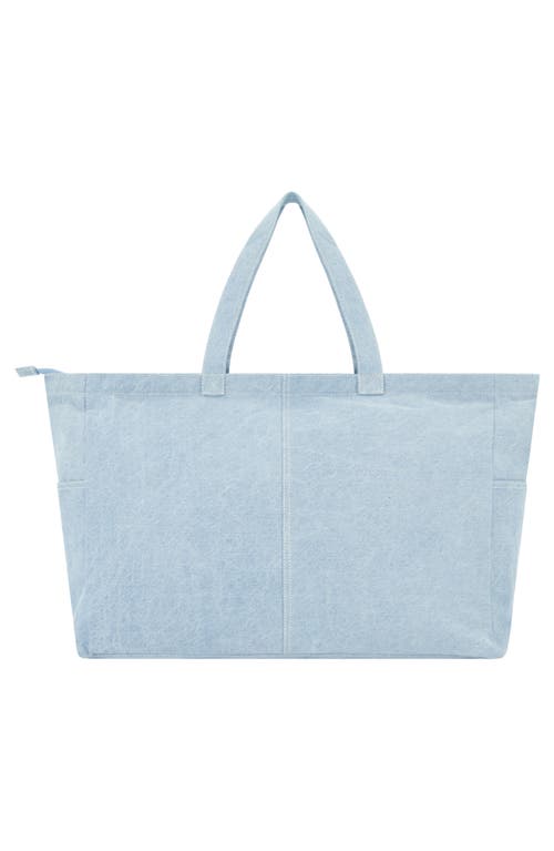 Uspa Accessories Multipocket Denim Tote Bag In Light Blue