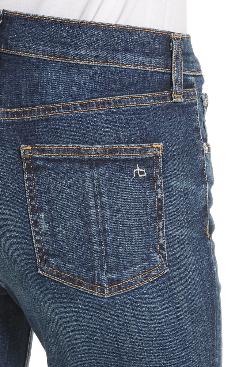 rag & bone Ripped High Waist Skinny Jeans, Alternate, color,