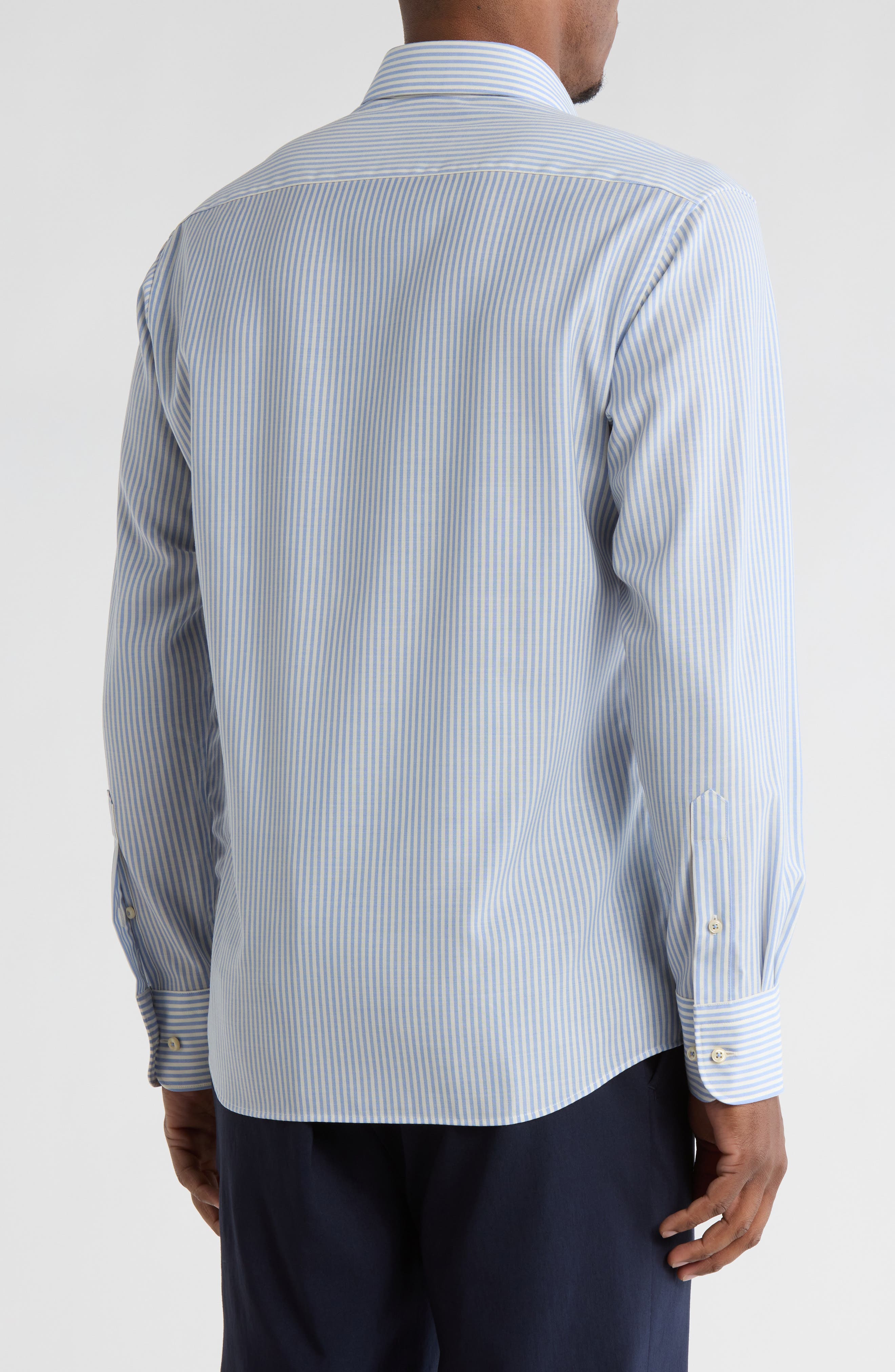 Modern Fit Merino Wool Stripe Button Front Shirt - image 2