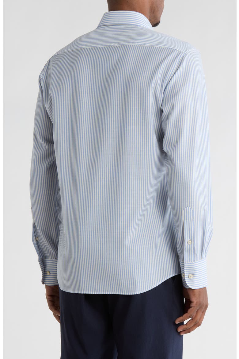 Modern Fit Merino Wool Stripe Button Front Shirt, Alternate, color, LIGHT BLUE