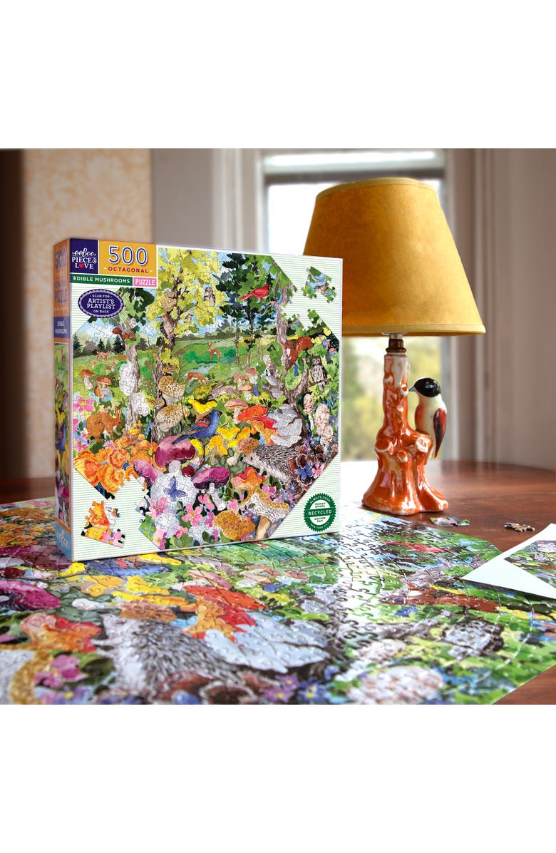 eeBoo Piece and Love Piece&Love Edible Mushrooms 500 Pc Octagonal Puzzle, Alternate, color, 