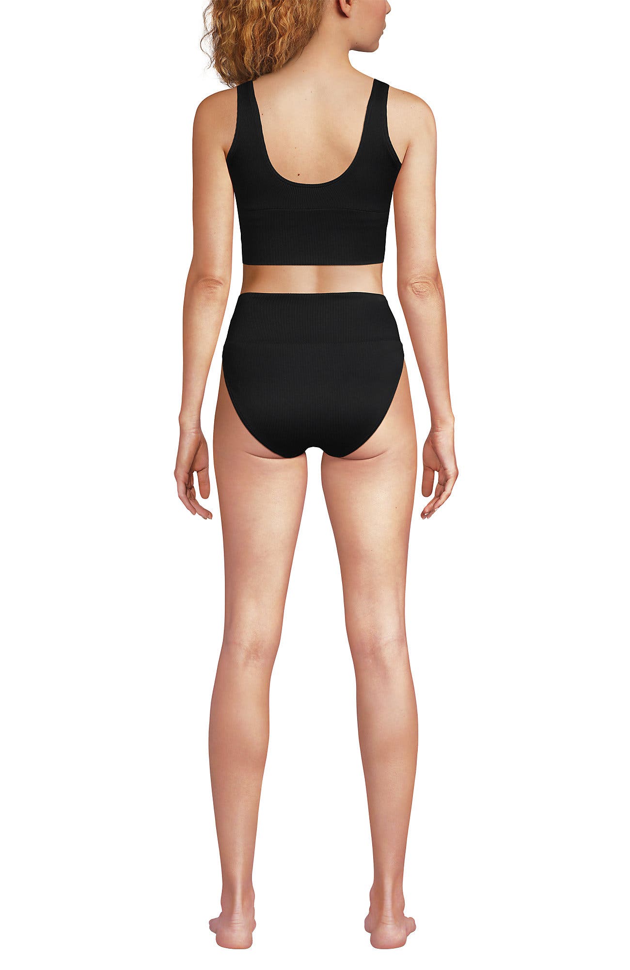 Женские Lands' End Tugless Tankini Top and High Waisted Bottom Swimsuit Set — фото 4