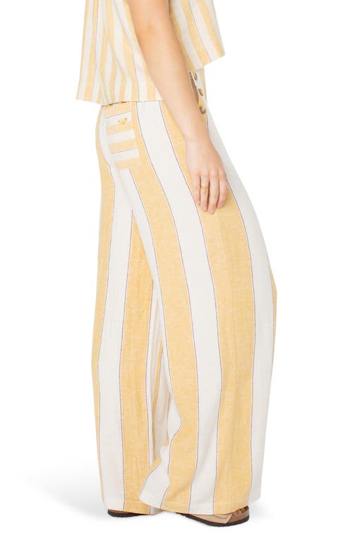 Roxy Adrian Stripe Wide Leg Linen Blend Pants