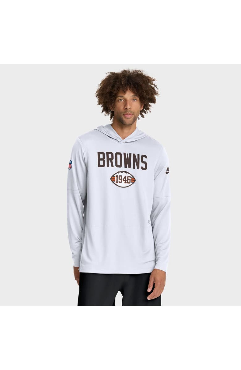 Nike Men's Nike White Cleveland Browns Alt Pack Pass Accuracy Performance Long Sleeve Hoodie T-Shirt, Alternate, color, White
