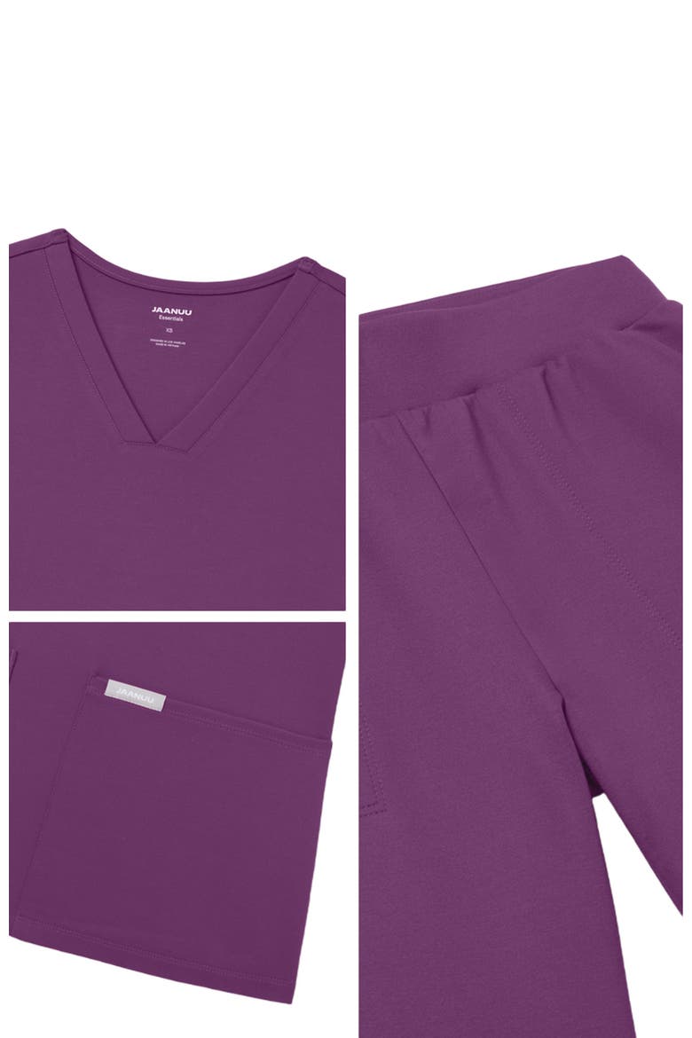 UltraSOFT Essential Comfort Women's 6-Pocket Scrub Set, Alternate, color, Eggplant