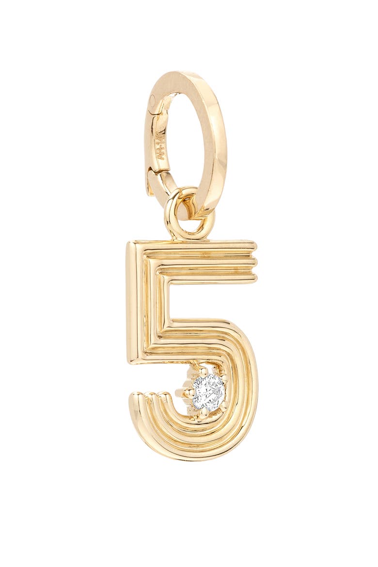 Groovy Number Charm Pendant, Main, color, YELLOW GOLD/ DIAMOND-5