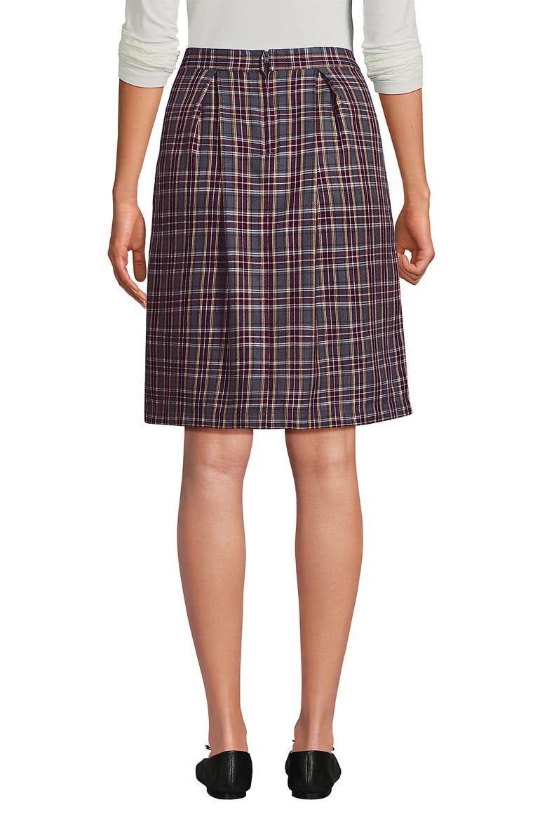 Top of Knee Plaid Skort, Alternate, color, Plaid Gray Heather/Maroon