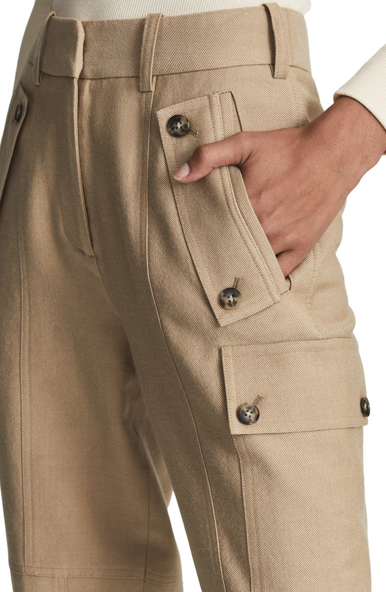 Reiss Newlyn Wool & Ramie Blend Cargo Pants, Alternate, color, 