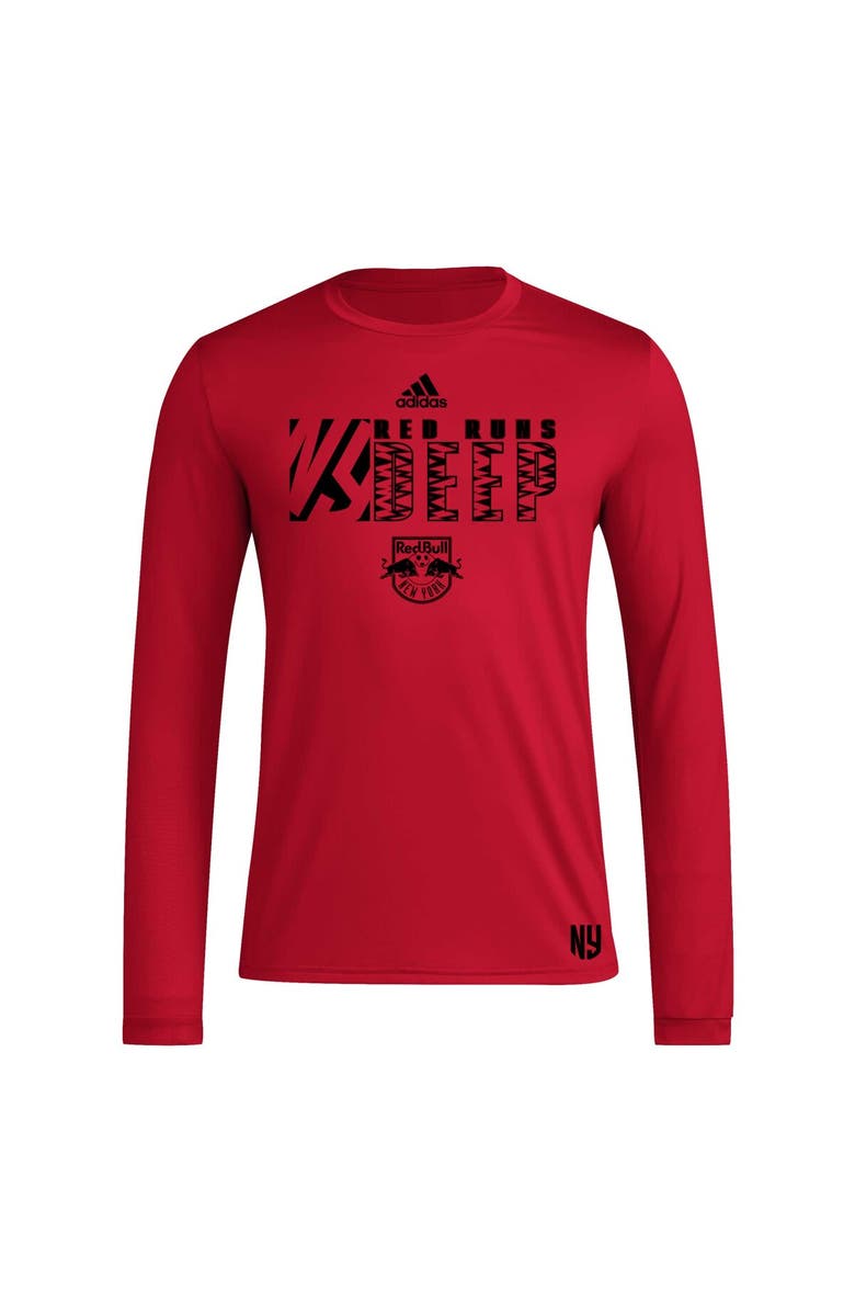 adidas Men's adidas Red New York Red Bulls 2024 Jersey Hook AEROREADY Long Sleeve T-Shirt, Alternate, color, 