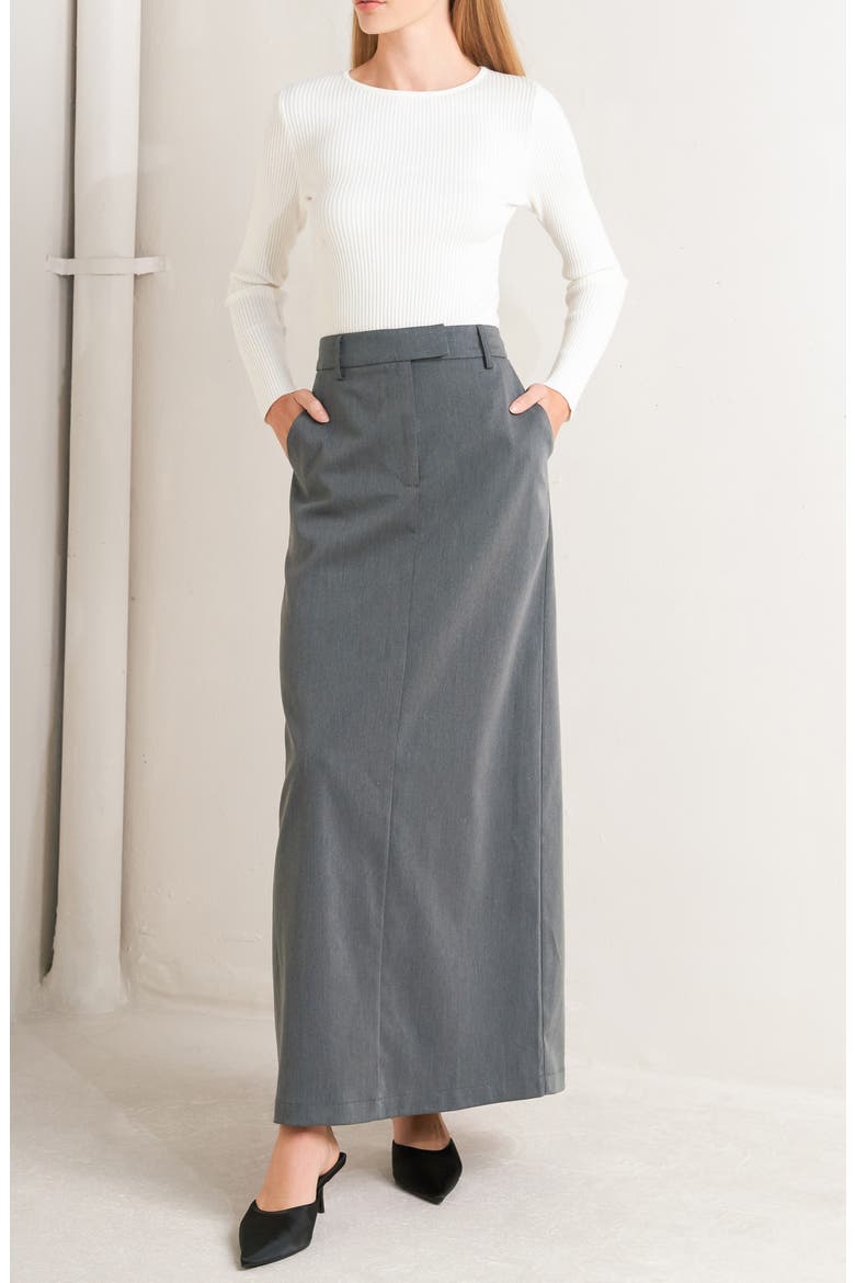 Ankle Maxi Skirt, Alternate, color, CHARCOAL