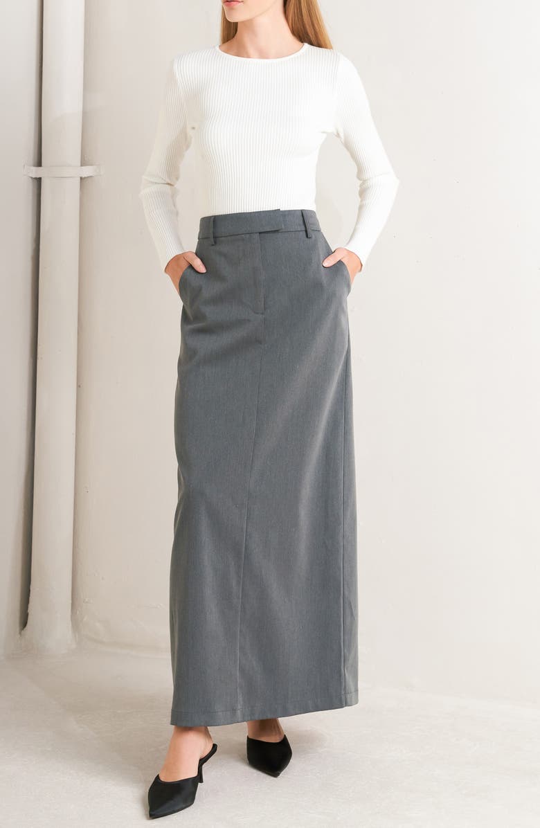 FREEMARKET Ankle Maxi Skirt, Alternate, color, Charcoal