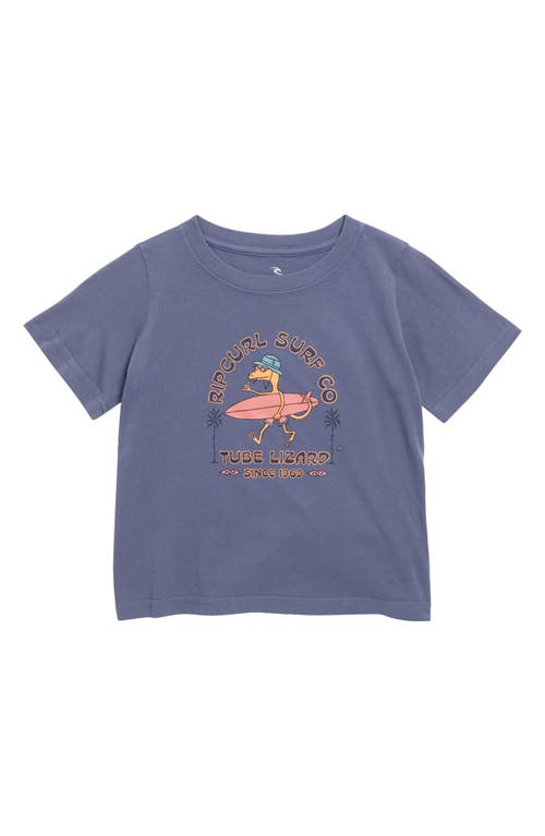 Rip Curl Kids' Grom Energy Lizard Cotton Graphic T-shirt In Vintage Navy