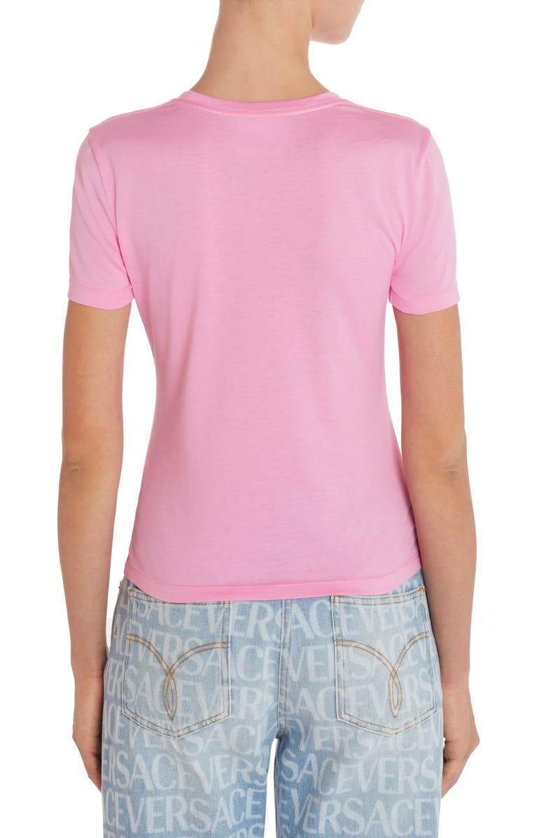Versace Embellished Logo Cotton Graphic Tee, Alternate, color, 