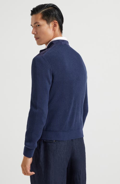 Brunello Cucinelli Wool And Linen Blend Blous In Night