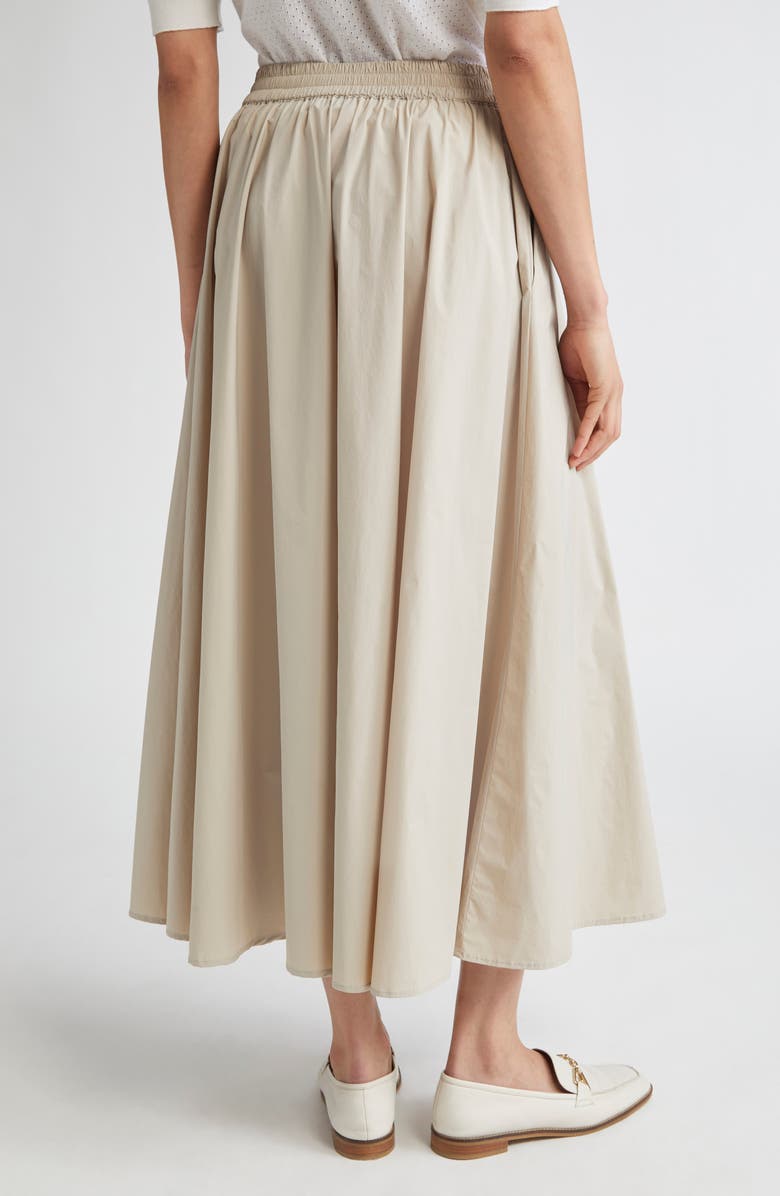 Herno Pleated Stretch Nylon Midi Skirt, Alternate, color, Champagne