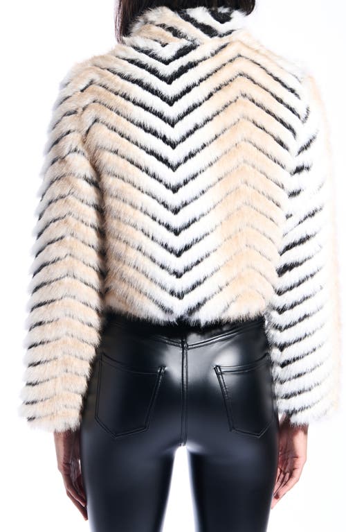 Azalea Wang Argyll Faux Fur Coat In Multi