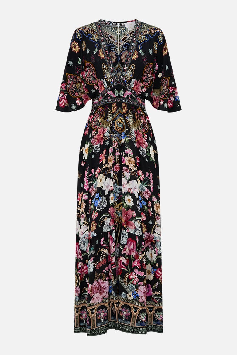 Waisted Dress With Hem Ruffle Midnight In Monserrate, Alternate, color, Midnight In Monserrate