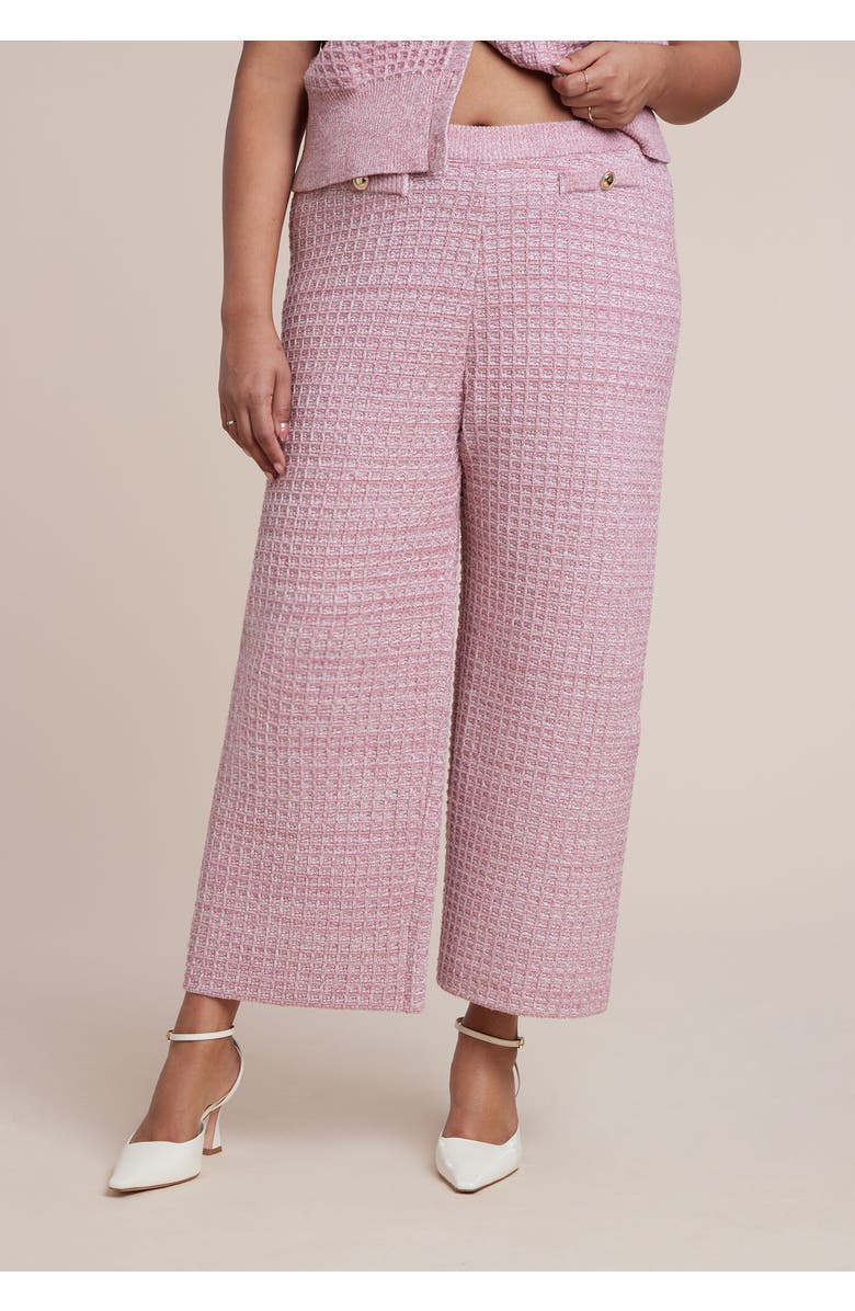 ELOQUII Tweed Effect Sweater Pant, Alternate, color, Dusty Pink