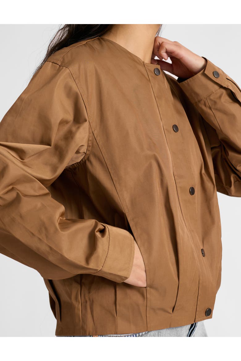 Pleat Hem Bomber Jacket, Alternate, color, Tan