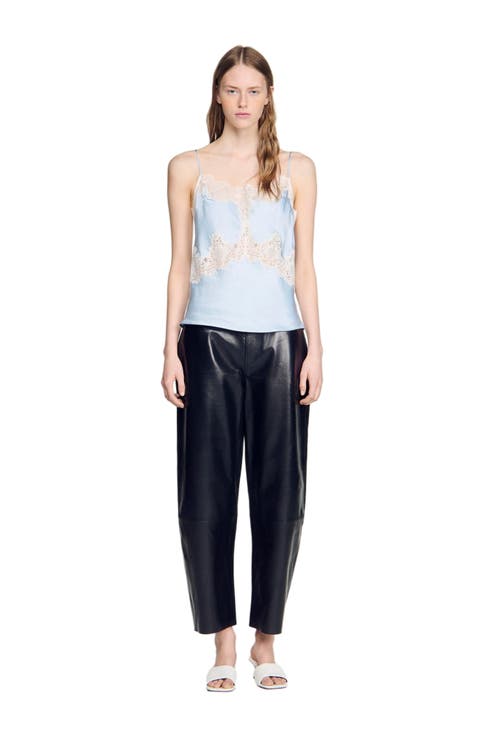 Lingerie-style top with lace