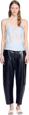 SANDRO Lingerie-style top with lace