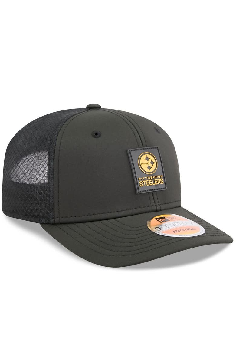 New Era Men's New Era Black Pittsburgh Steelers 2025 Sideline  9SEVENTY Trucker Adjustable Hat, Alternate, color, Black