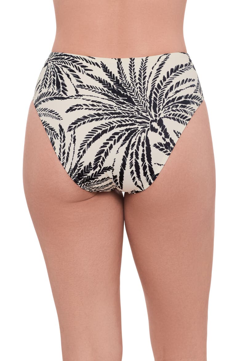 Smoothing and Sculpting High Leg High Rise Swimsuit Bikini Bottoms, Alternate, color, Palm Royale