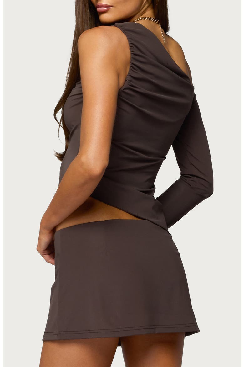 Lucretia Asymmetric One-Shoulder Top, Alternate, color, BROWN