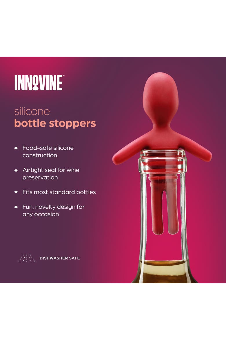 Silicone Bottle Stopper Set of 2, Alternate, color, Multicolor