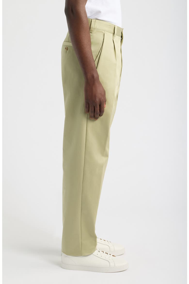 Kai Pleated Cotton Trousers, Alternate, color, BEIGE/ KHAKI