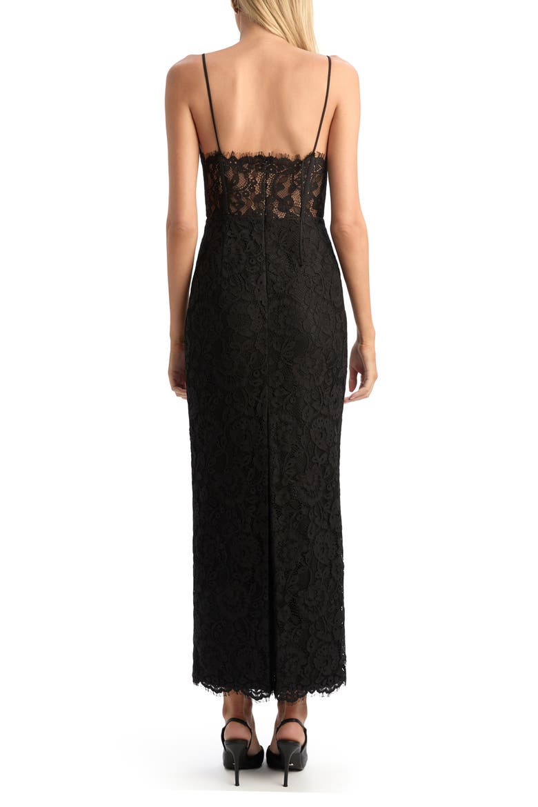 Blaine Lace Midi Dress, Alternate, color, BLACK