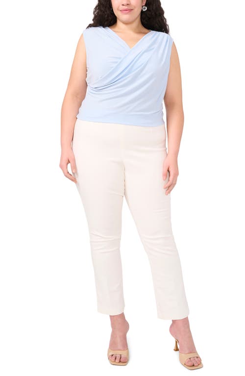 Vince Camuto Plus Size Draped Cross-neck Sleeveless Top In Frozen