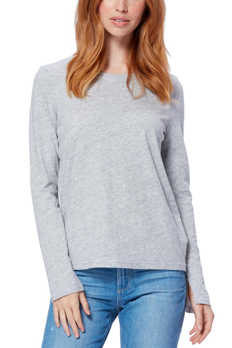 Audra Long Sleeve Cotton Blend Pullover, Alternate, color, HTHRGREY