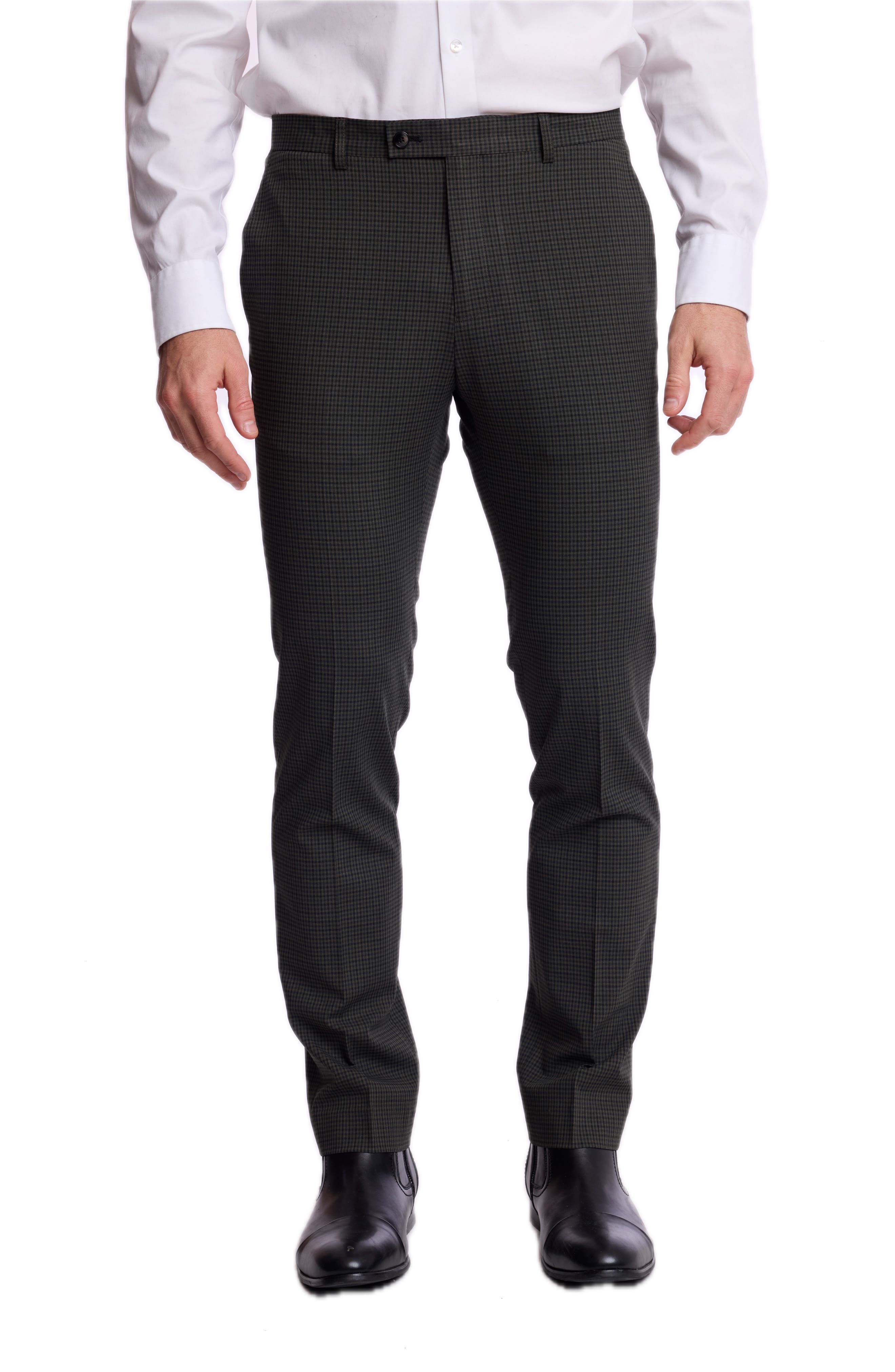 Downing Slim Fit Stretch Gingham Dress Pants